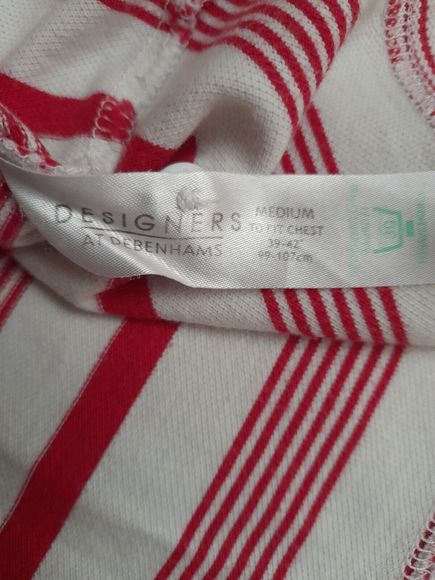 Jasper Conran Jeans Mens Striped Polo Shirt Red White - Size Medium 39"-42" - Picture 6 of 6